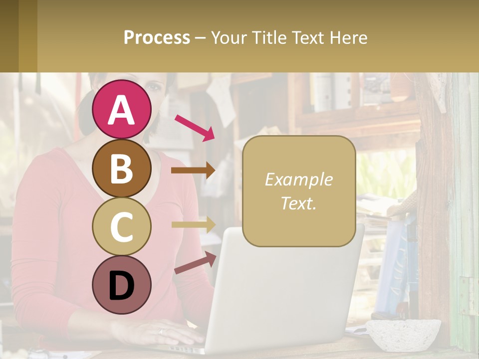 A Woman Sitting In Front Of A Laptop Computer PowerPoint Template