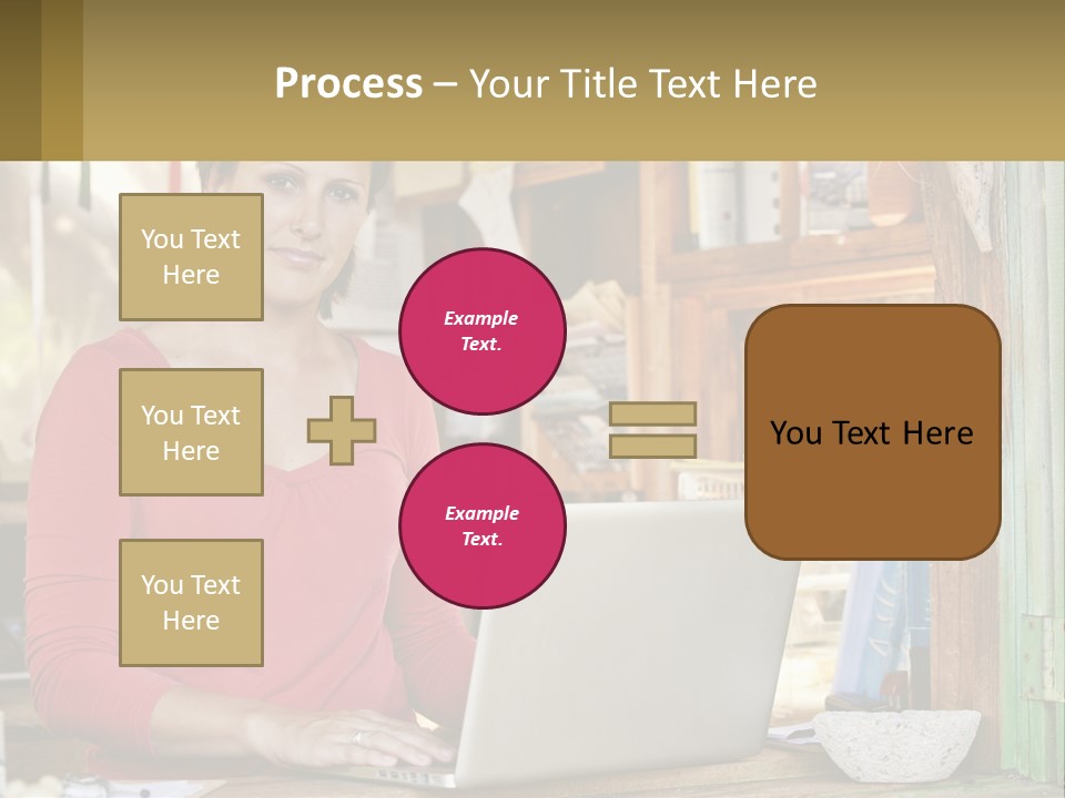 A Woman Sitting In Front Of A Laptop Computer PowerPoint Template
