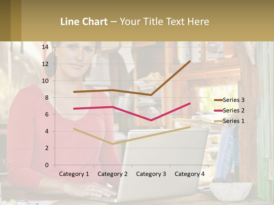 A Woman Sitting In Front Of A Laptop Computer PowerPoint Template