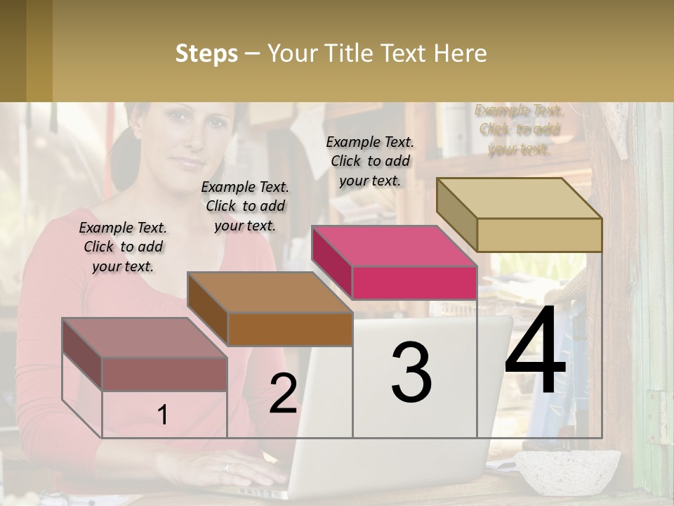 A Woman Sitting In Front Of A Laptop Computer PowerPoint Template