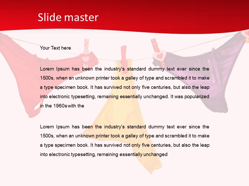 A Group Of Clothes Hanging On A Clothes Line PowerPoint Template