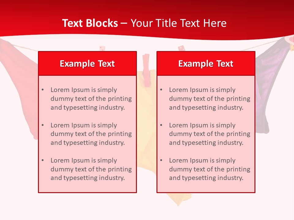 A Group Of Clothes Hanging On A Clothes Line PowerPoint Template