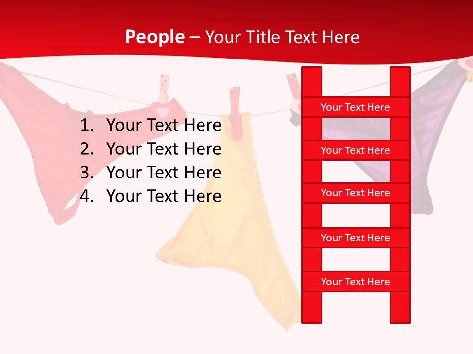 A Group Of Clothes Hanging On A Clothes Line PowerPoint Template