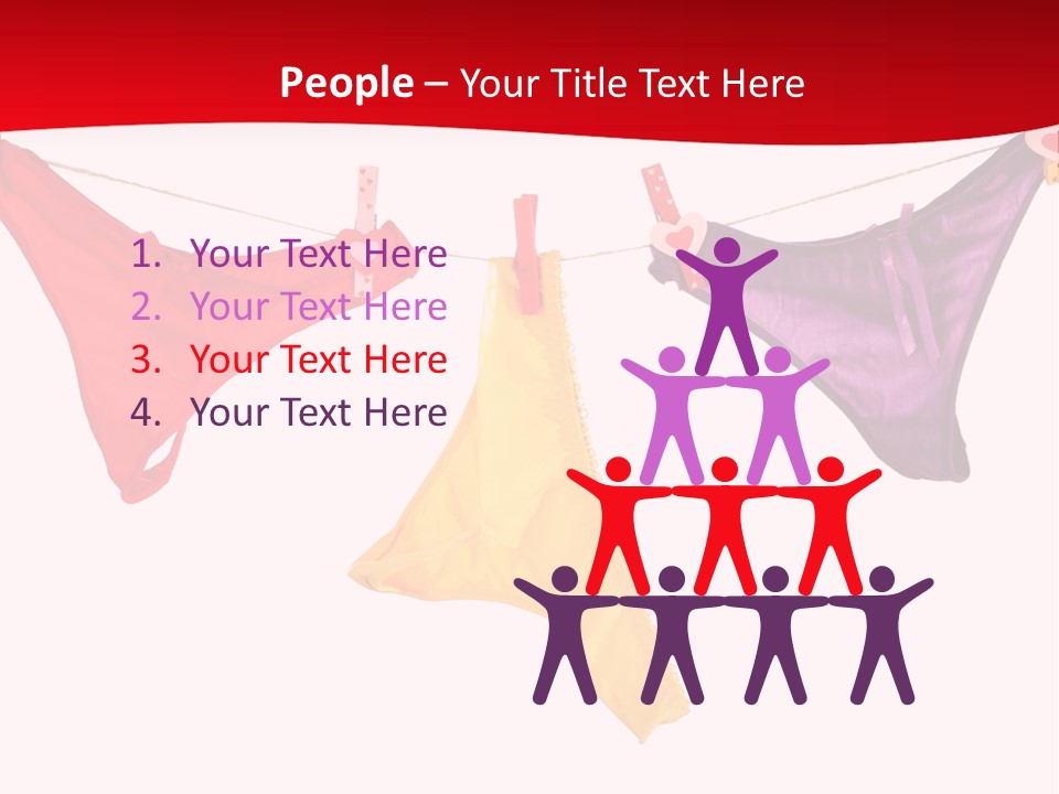 A Group Of Clothes Hanging On A Clothes Line PowerPoint Template