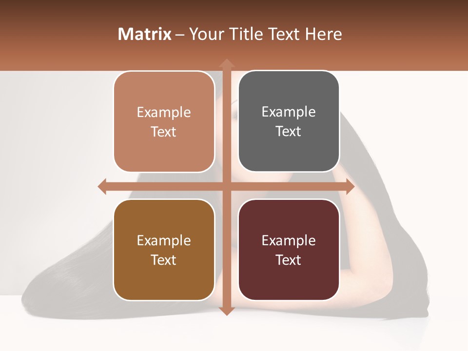 A Woman With Long Black Hair Is Posing For A Picture PowerPoint Template