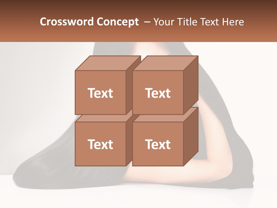 A Woman With Long Black Hair Is Posing For A Picture PowerPoint Template