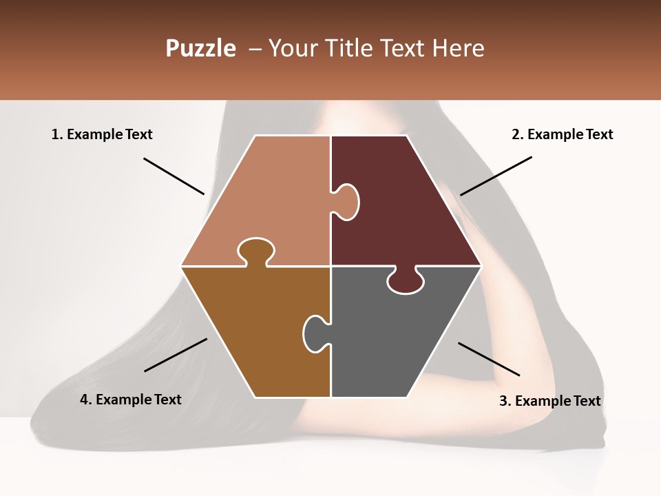 A Woman With Long Black Hair Is Posing For A Picture PowerPoint Template