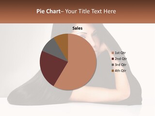 A Woman With Long Black Hair Is Posing For A Picture PowerPoint Template