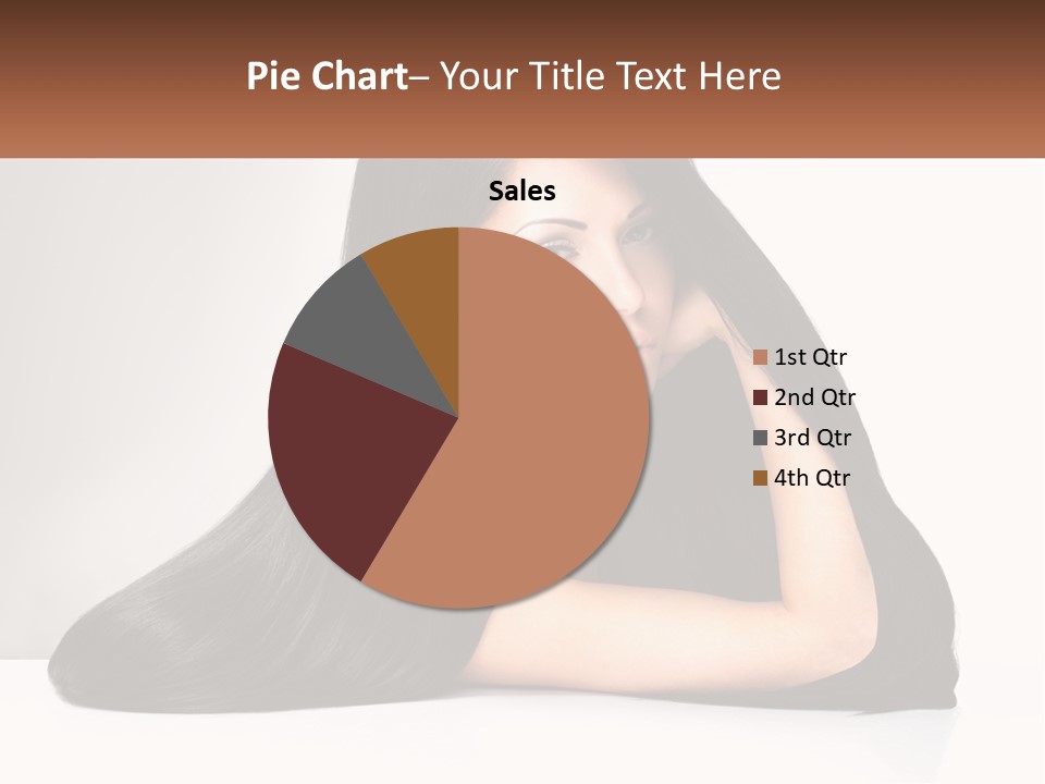 A Woman With Long Black Hair Is Posing For A Picture PowerPoint Template