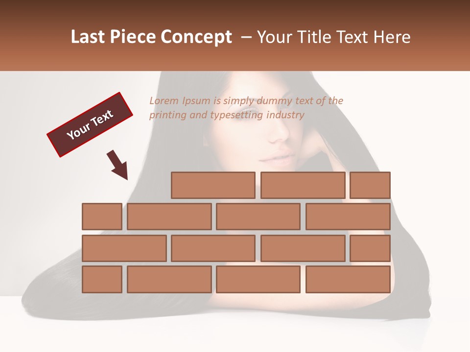 A Woman With Long Black Hair Is Posing For A Picture PowerPoint Template