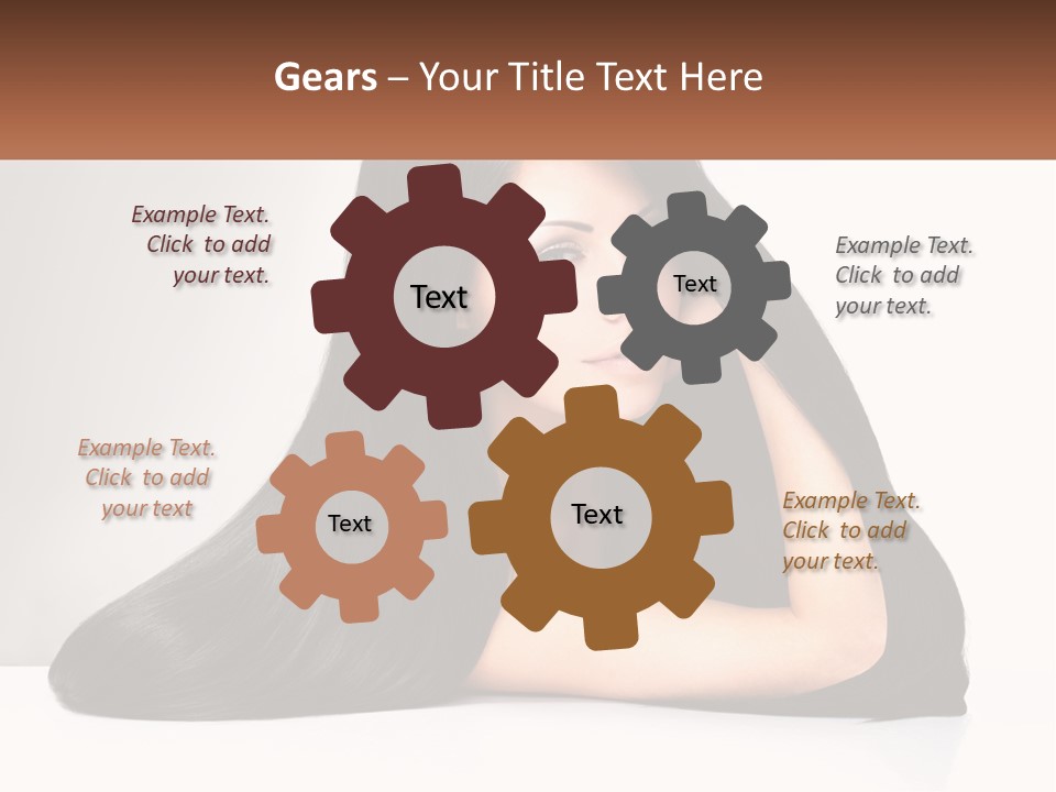 A Woman With Long Black Hair Is Posing For A Picture PowerPoint Template