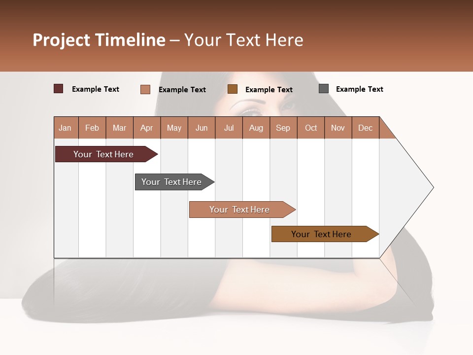 A Woman With Long Black Hair Is Posing For A Picture PowerPoint Template