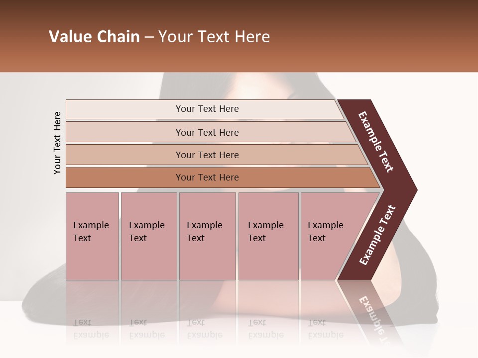 A Woman With Long Black Hair Is Posing For A Picture PowerPoint Template