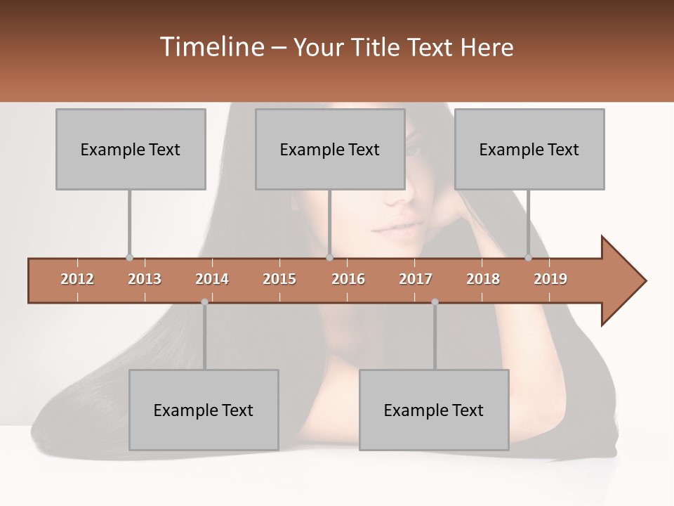 A Woman With Long Black Hair Is Posing For A Picture PowerPoint Template