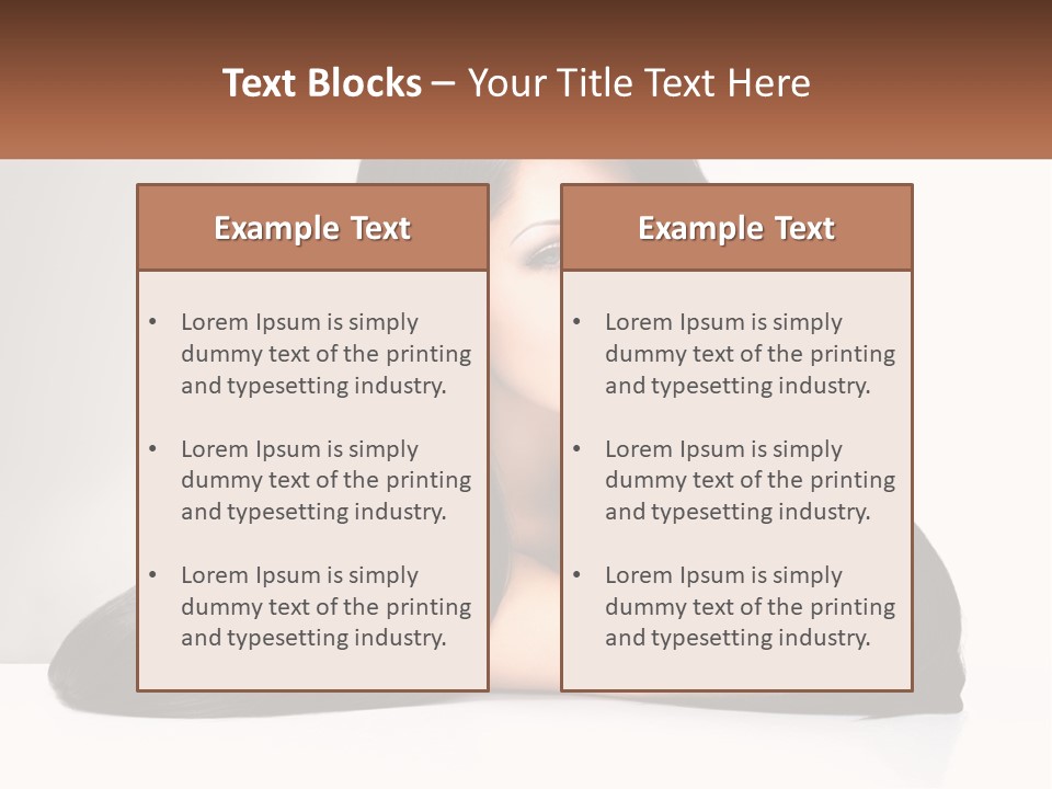 A Woman With Long Black Hair Is Posing For A Picture PowerPoint Template