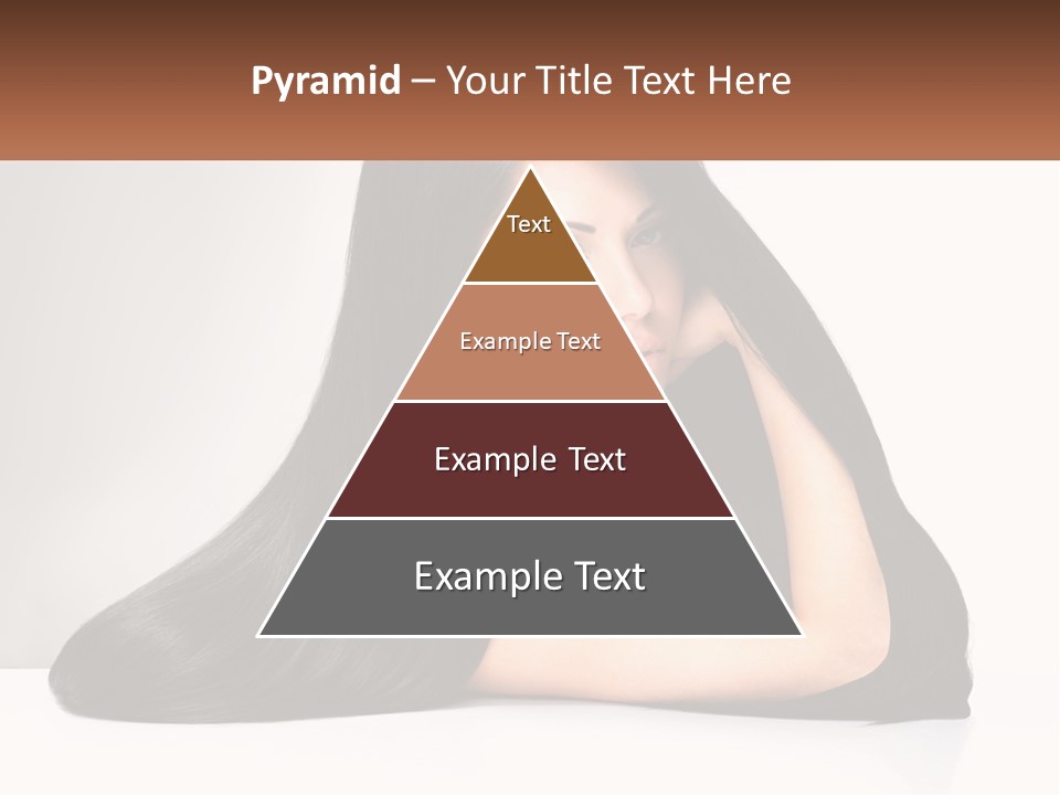 A Woman With Long Black Hair Is Posing For A Picture PowerPoint Template