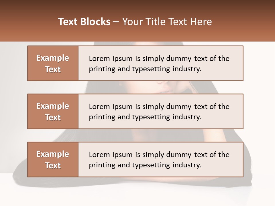 A Woman With Long Black Hair Is Posing For A Picture PowerPoint Template