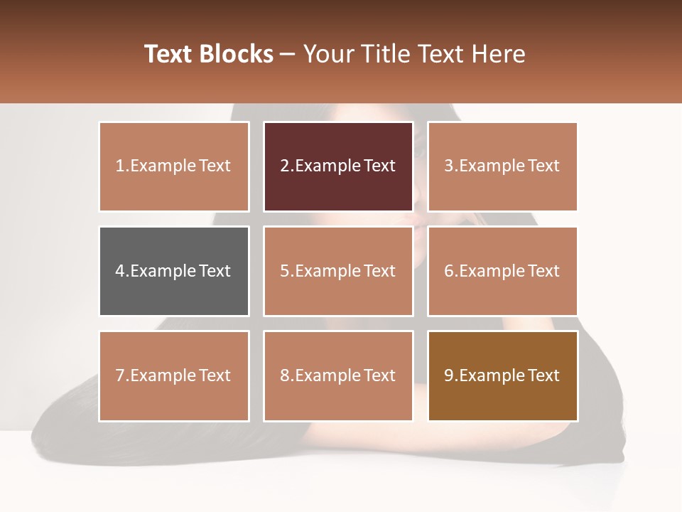 A Woman With Long Black Hair Is Posing For A Picture PowerPoint Template