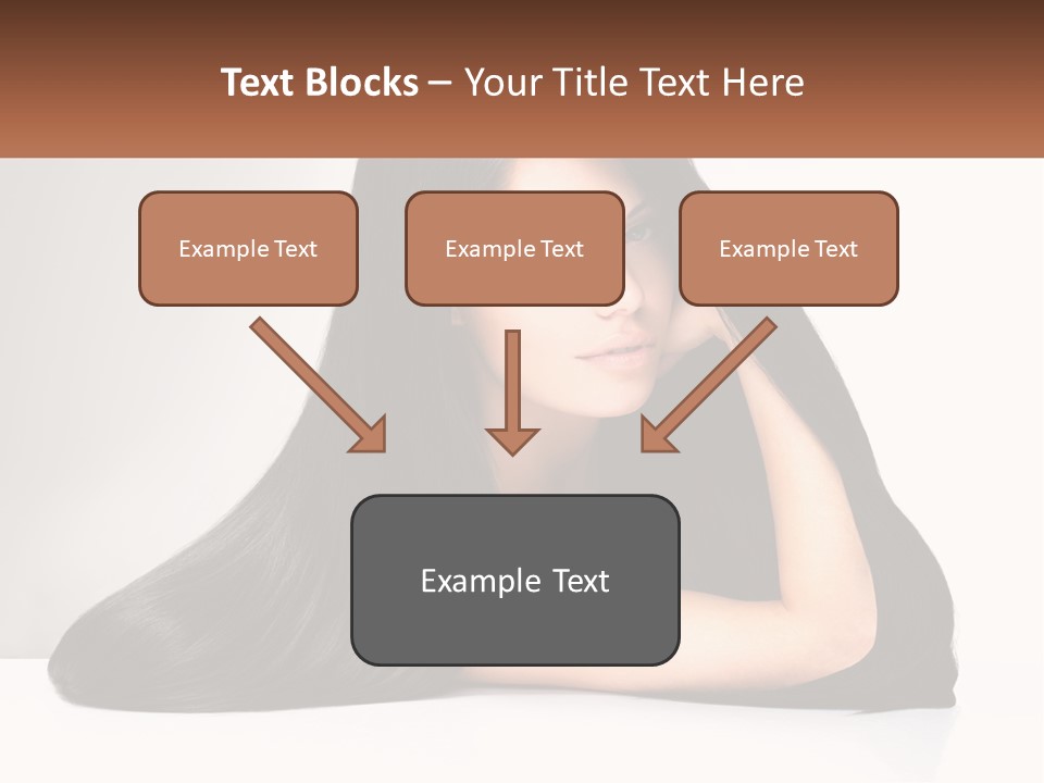 A Woman With Long Black Hair Is Posing For A Picture PowerPoint Template