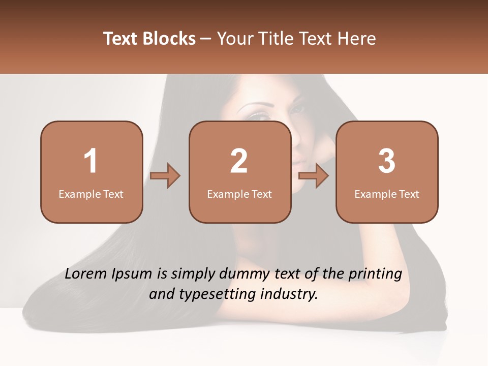 A Woman With Long Black Hair Is Posing For A Picture PowerPoint Template