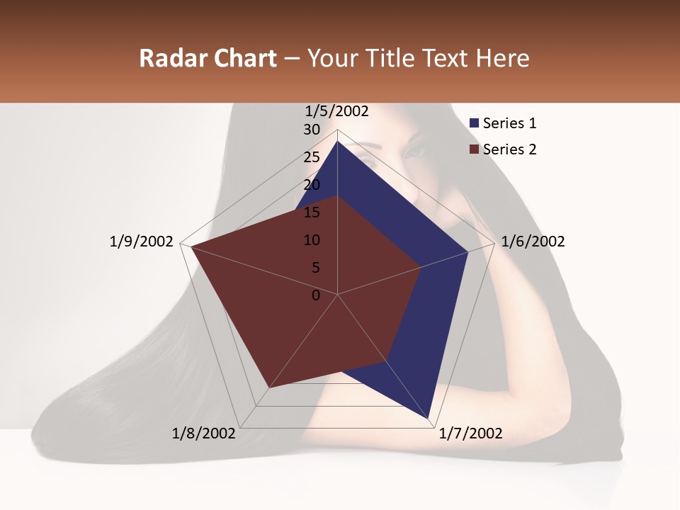 A Woman With Long Black Hair Is Posing For A Picture PowerPoint Template
