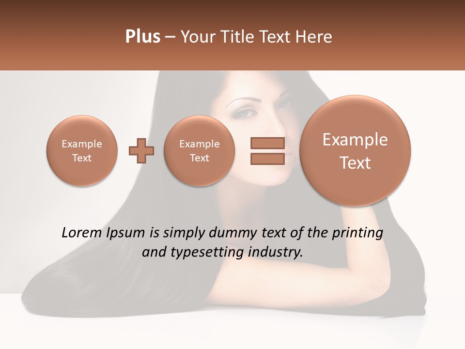 A Woman With Long Black Hair Is Posing For A Picture PowerPoint Template