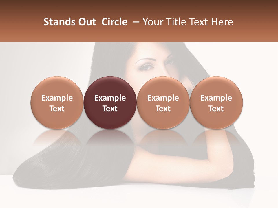 A Woman With Long Black Hair Is Posing For A Picture PowerPoint Template