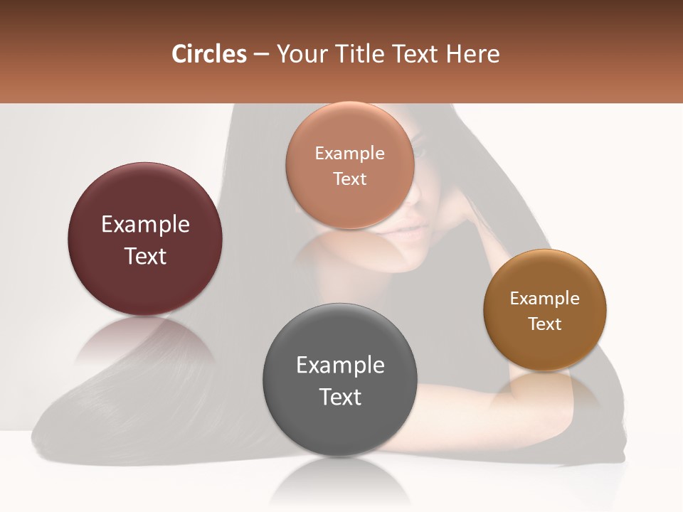 A Woman With Long Black Hair Is Posing For A Picture PowerPoint Template