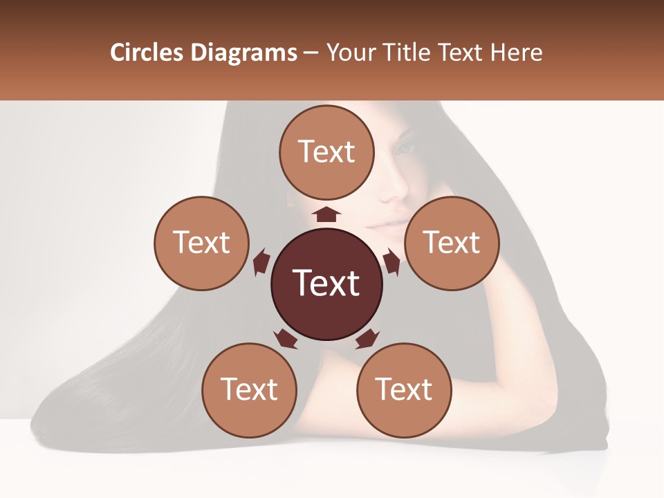 A Woman With Long Black Hair Is Posing For A Picture PowerPoint Template