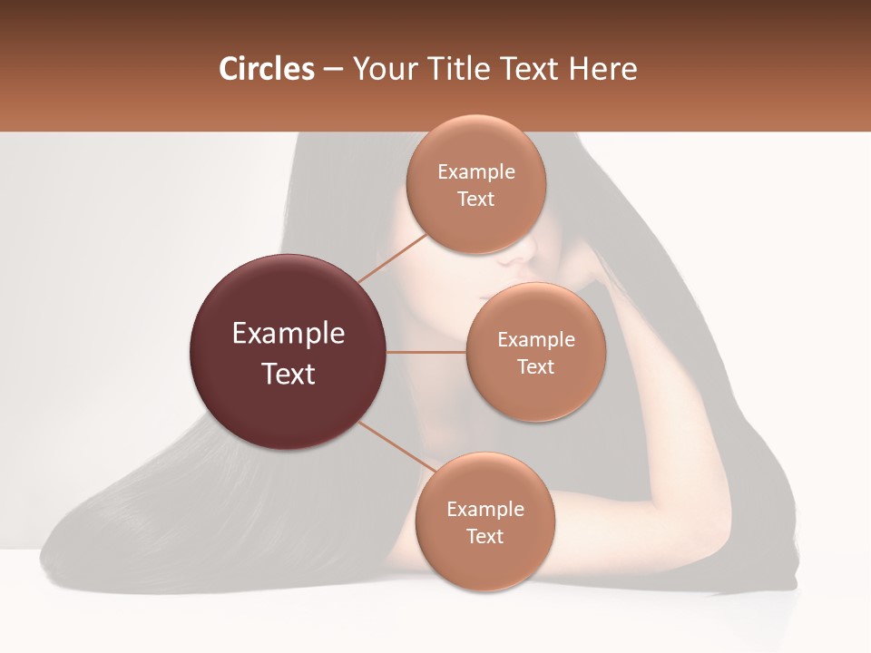 A Woman With Long Black Hair Is Posing For A Picture PowerPoint Template