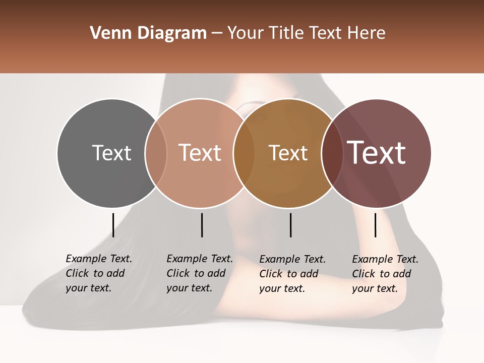 A Woman With Long Black Hair Is Posing For A Picture PowerPoint Template