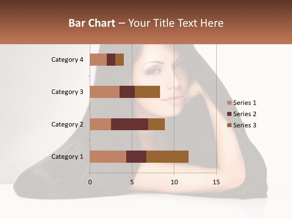 A Woman With Long Black Hair Is Posing For A Picture PowerPoint Template