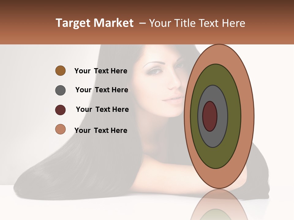 A Woman With Long Black Hair Is Posing For A Picture PowerPoint Template