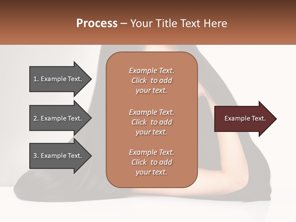 A Woman With Long Black Hair Is Posing For A Picture PowerPoint Template