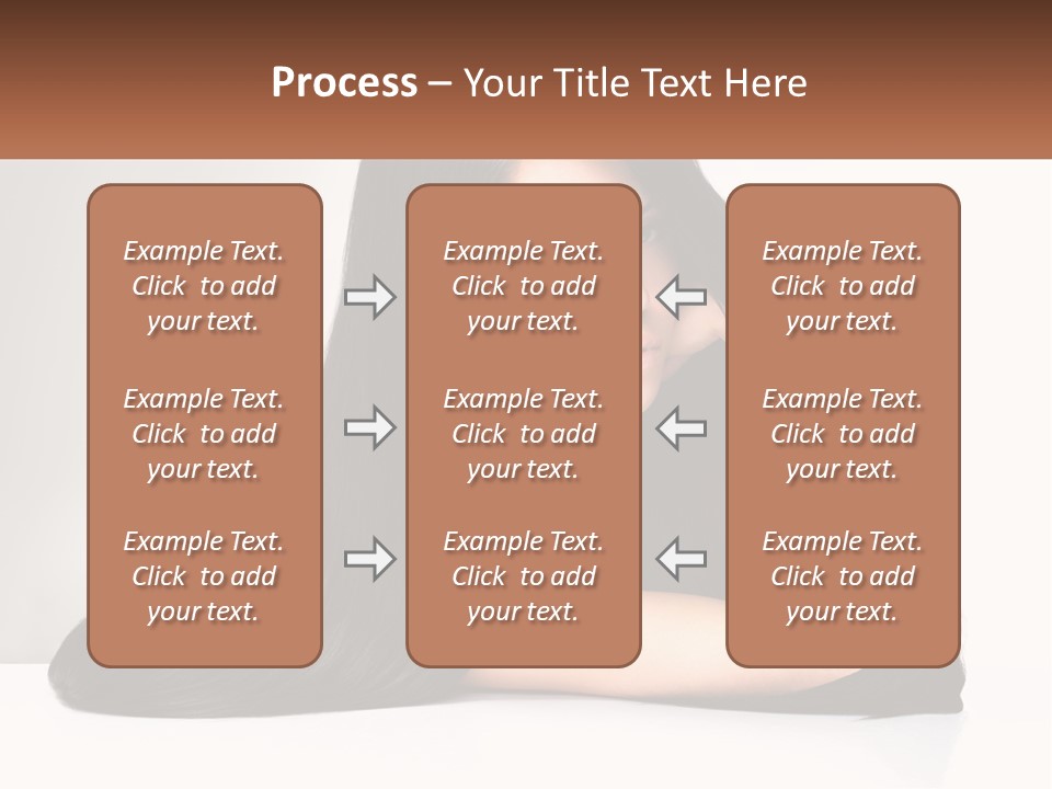 A Woman With Long Black Hair Is Posing For A Picture PowerPoint Template