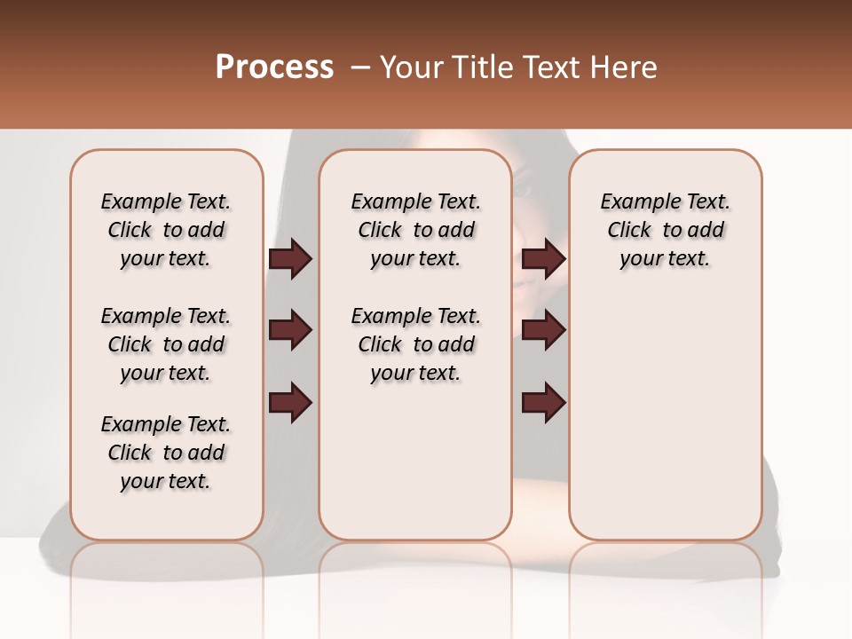 A Woman With Long Black Hair Is Posing For A Picture PowerPoint Template