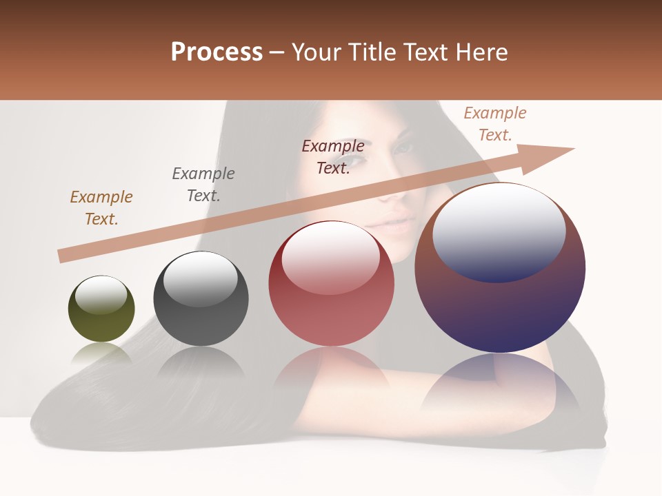 A Woman With Long Black Hair Is Posing For A Picture PowerPoint Template