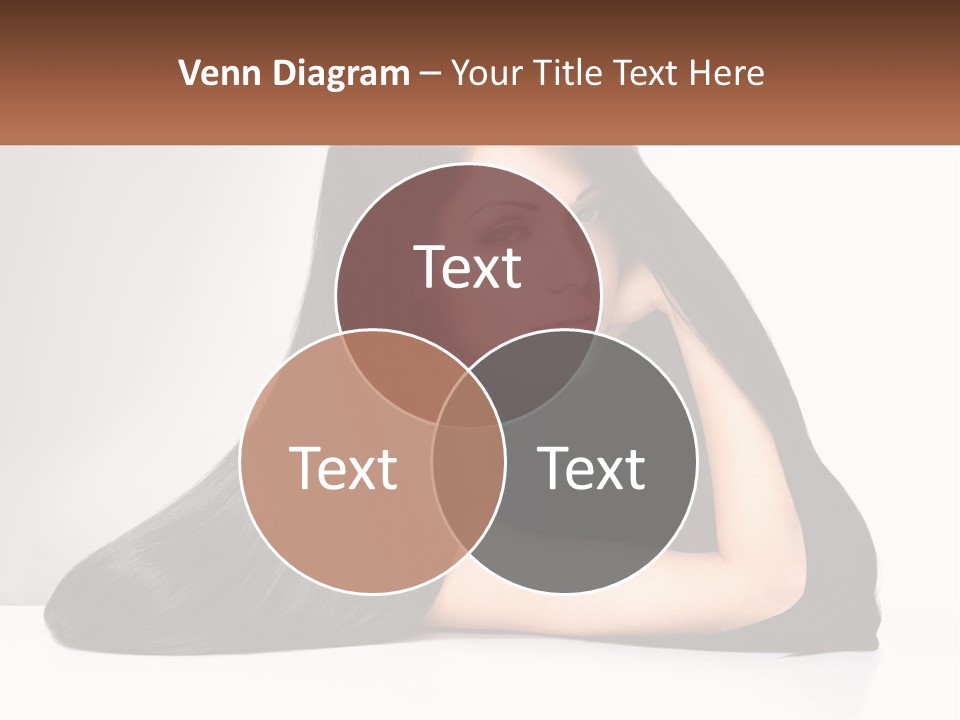 A Woman With Long Black Hair Is Posing For A Picture PowerPoint Template