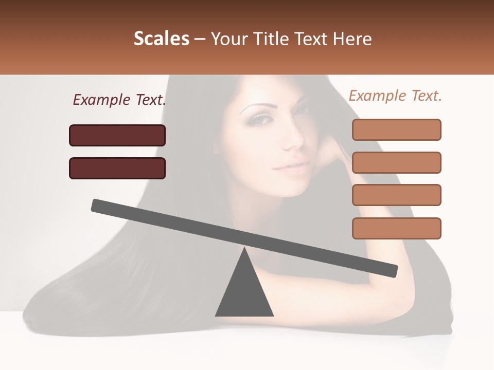 A Woman With Long Black Hair Is Posing For A Picture PowerPoint Template
