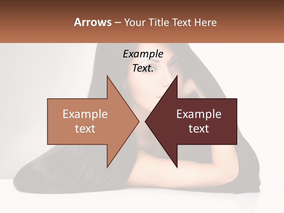 A Woman With Long Black Hair Is Posing For A Picture PowerPoint Template