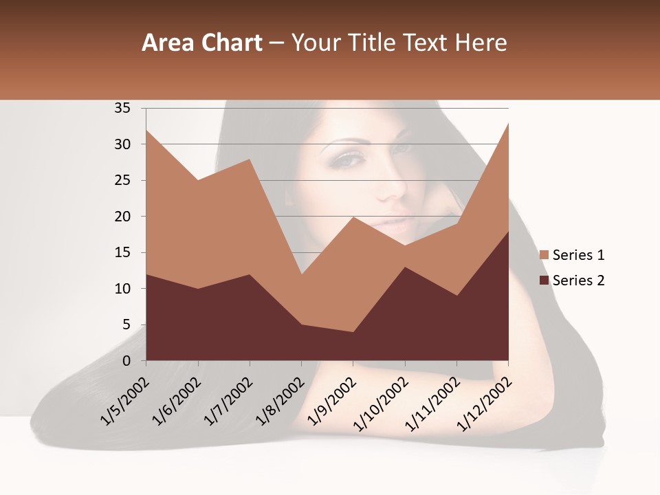 A Woman With Long Black Hair Is Posing For A Picture PowerPoint Template