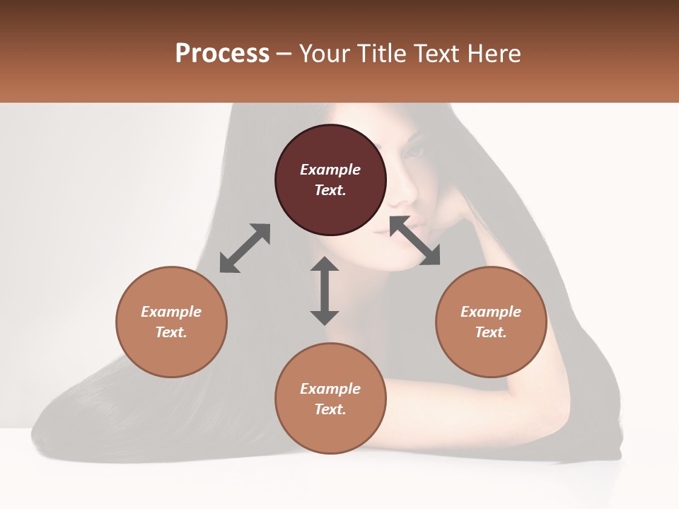 A Woman With Long Black Hair Is Posing For A Picture PowerPoint Template