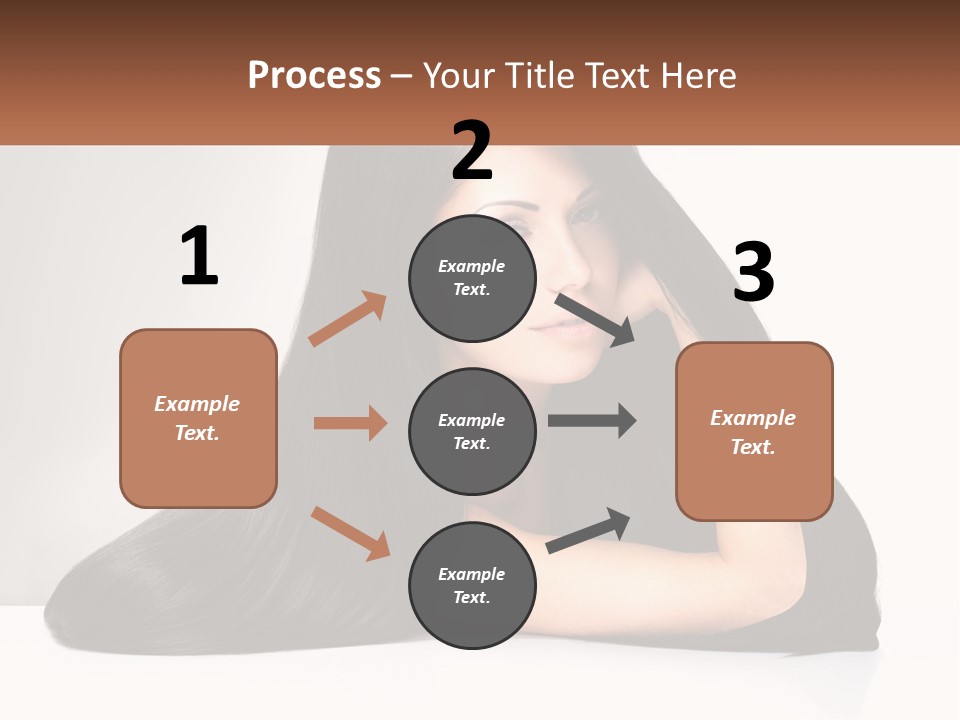 A Woman With Long Black Hair Is Posing For A Picture PowerPoint Template