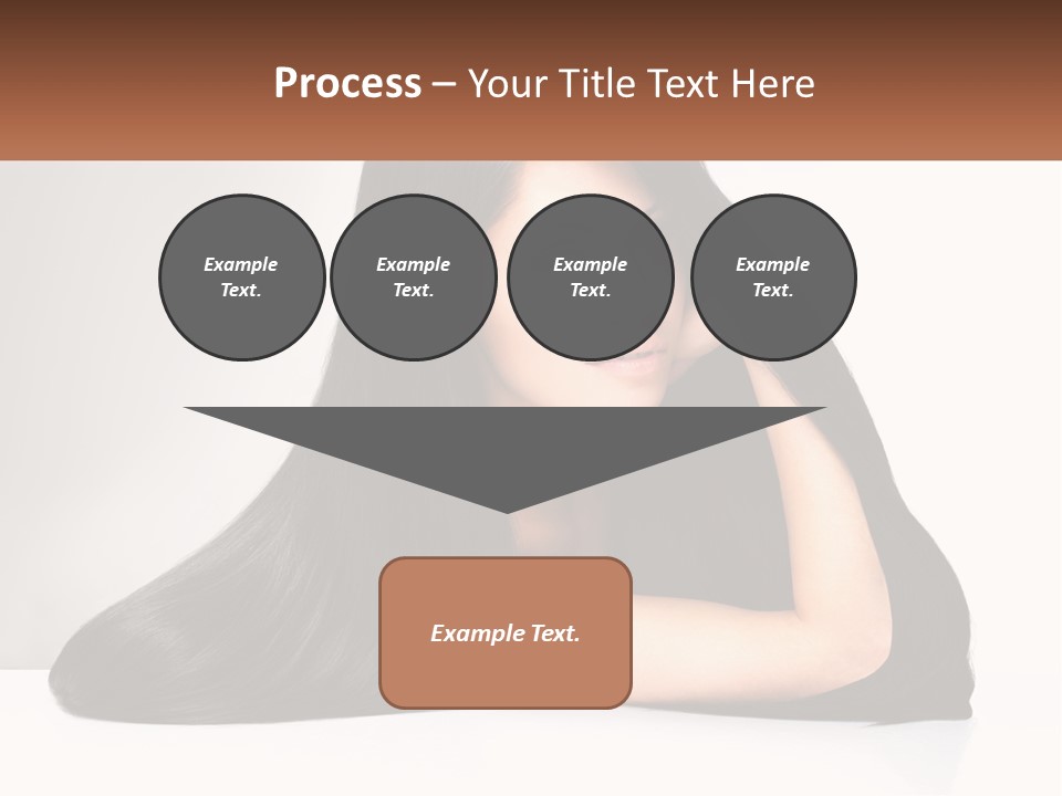 A Woman With Long Black Hair Is Posing For A Picture PowerPoint Template