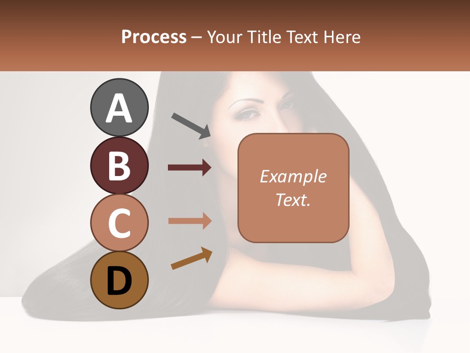 A Woman With Long Black Hair Is Posing For A Picture PowerPoint Template