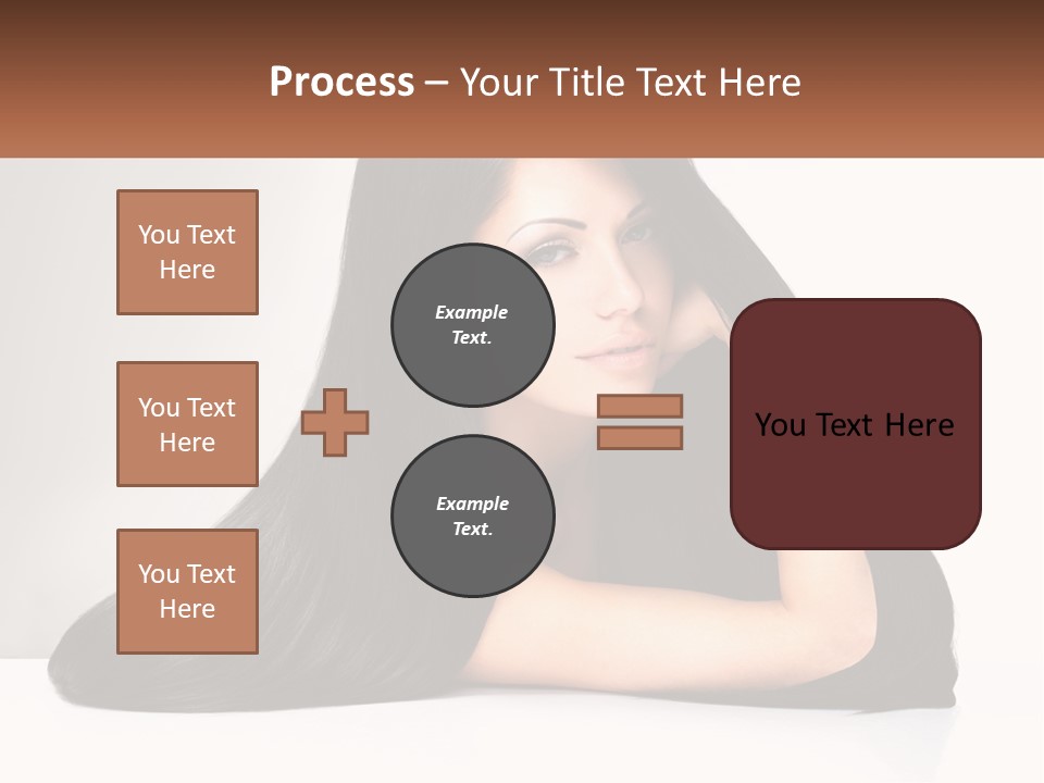 A Woman With Long Black Hair Is Posing For A Picture PowerPoint Template