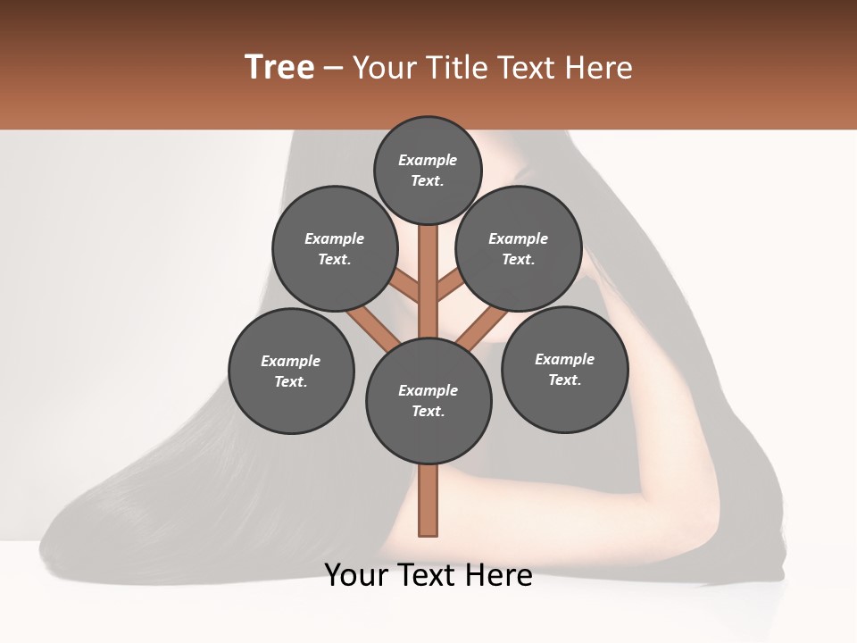 A Woman With Long Black Hair Is Posing For A Picture PowerPoint Template