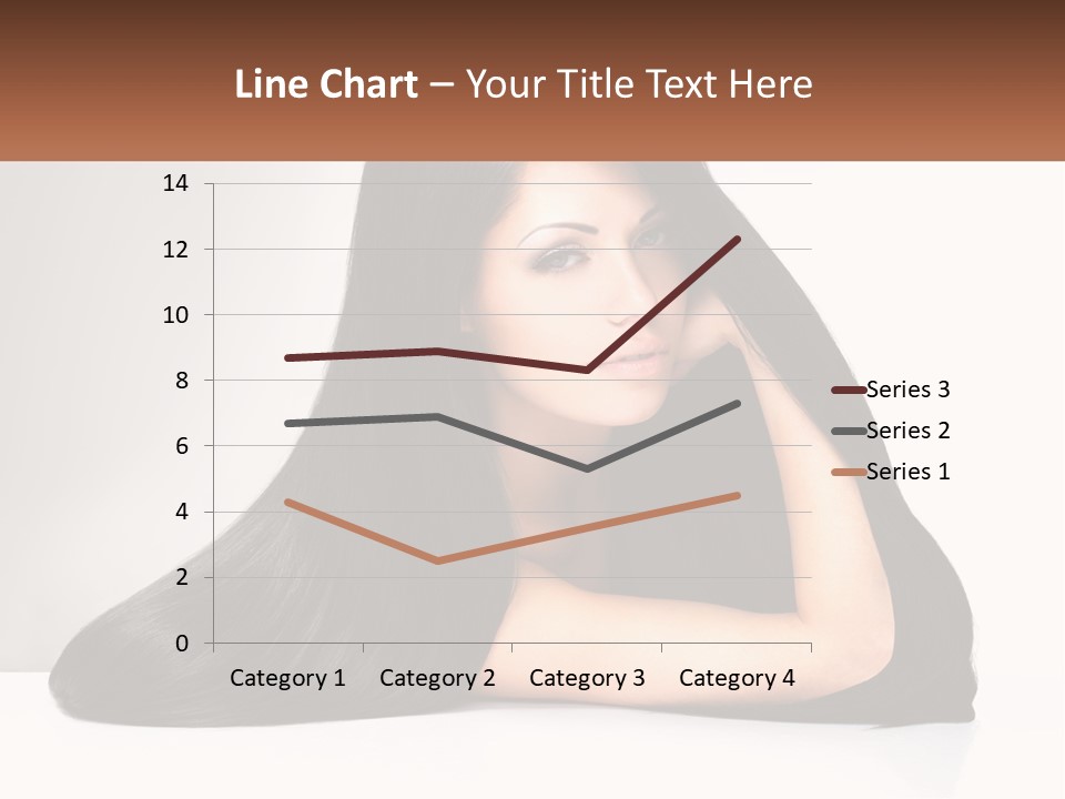 A Woman With Long Black Hair Is Posing For A Picture PowerPoint Template