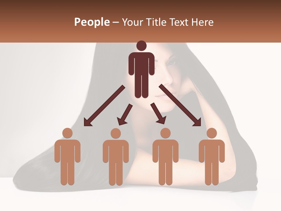 A Woman With Long Black Hair Is Posing For A Picture PowerPoint Template