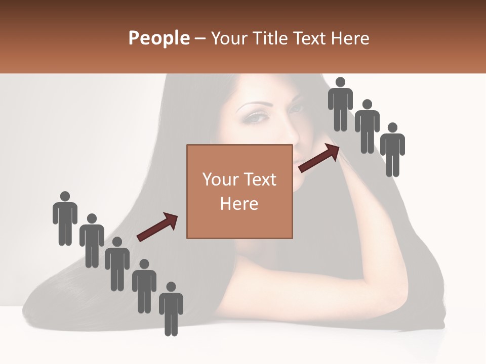 A Woman With Long Black Hair Is Posing For A Picture PowerPoint Template